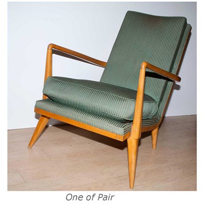 Lot 432 - Pair of French Art Deco Style Armchairs