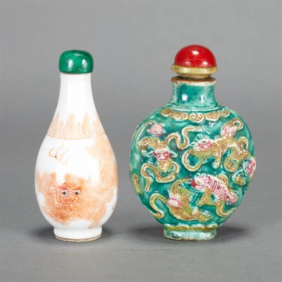 Lot 354 - Group of Four Chinese Porcelain Snuff Bottles...