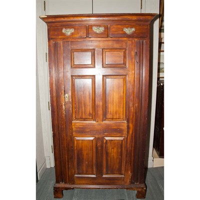 Lot 151 - American Stained Pine Linen Press Height 6...