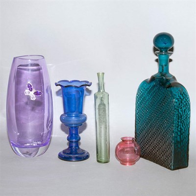 Lot 158 - Group of Colored Glass Table Articles...