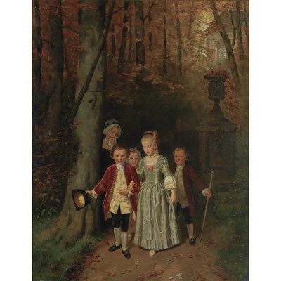 Lot 15 - Hubert Salentin German, 1822-1910 Children in...