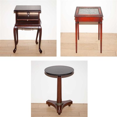 Lot 177 - Empire Style Marble Top Mahogany Side Table...