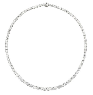 Lot 544 - White Gold and Diamond Necklace