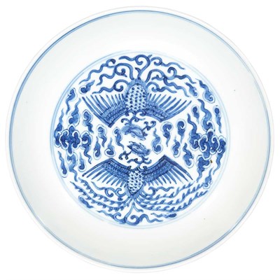Lot 185 - Pair of Chinese Blue and White Glazed...