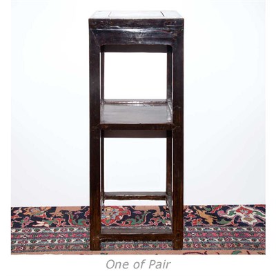 Lot 192 - Pair of Chinese Hardwood Two-Tier Stands...