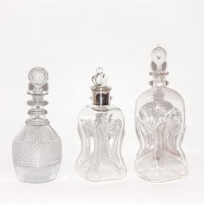 Lot 194 - Group of Ten Glass Decanters Height of tallest...