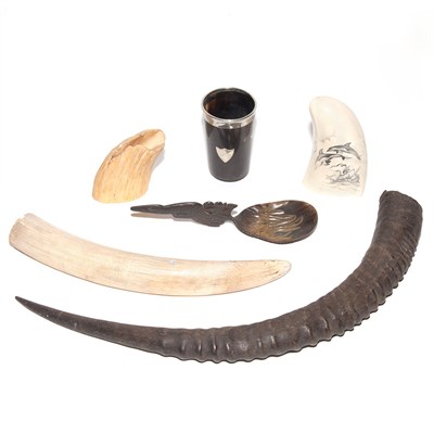 Lot 199 - Group of Animal Horn Table Articles...