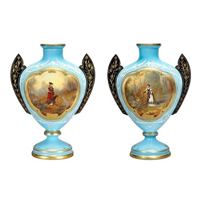 Lot 387 - Pair of Gilt, Enameled and Hand-Painted...