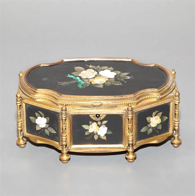 Lot 140 - Italian Gilt-Bronze Mounted Pietra Dura Footed...