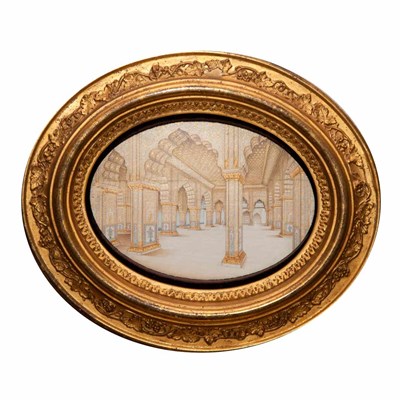 Lot 141 - Framed Painting on Ivory of the Taj Mahal Late...