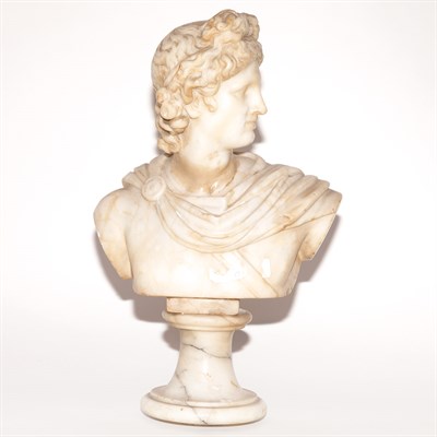 Lot 242 - Roman Style Alabaster Bust Height 18 1/4 inches.