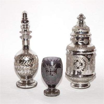 Lot 249 - Group of Six Mercury Glass Style Vessel Height...