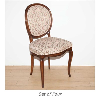 Lot 252 - Set of Four Continental Rococo Style Walnut...