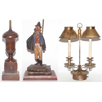 Lot 253 - Group of Three Lamps Comprising a two-light...