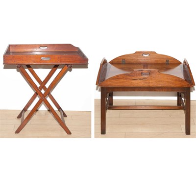Lot 255 - Georgian Style Mahogany Tray Table; And a...