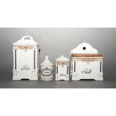 Lot 260 - Group of Nine Porcelain Kitchen Containers...
