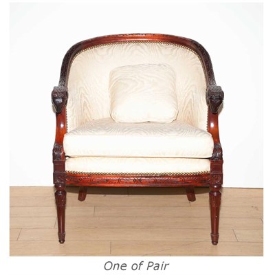 Lot 270 - Pair of Empire Style Mahogany Bergeres