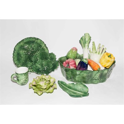 Lot 299 - Group of Leaf and Vegetable-Form Pottery Table...