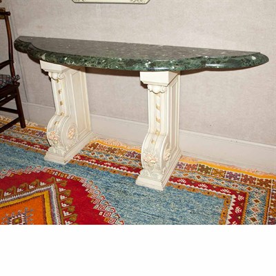 Lot 308 - Neoclassical Style Marble Top Painted Wood...