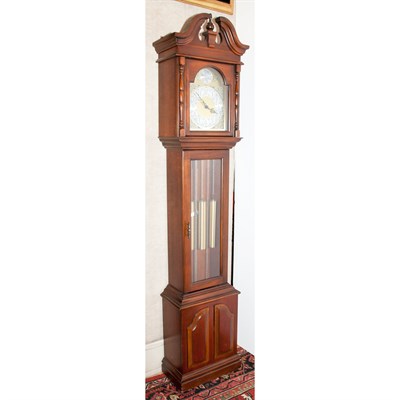 Lot 315 - Tempuse Fugit Mahogany Tall Case Clock Height...