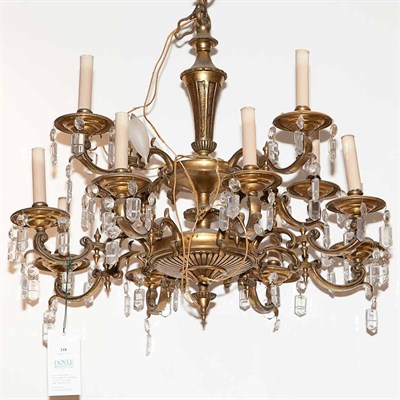 Lot 318 - Gilt-Metal and Cut Glass Twelve-Light...