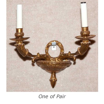 Lot 336 - Pair of Empire Style Gold Painted Metal...