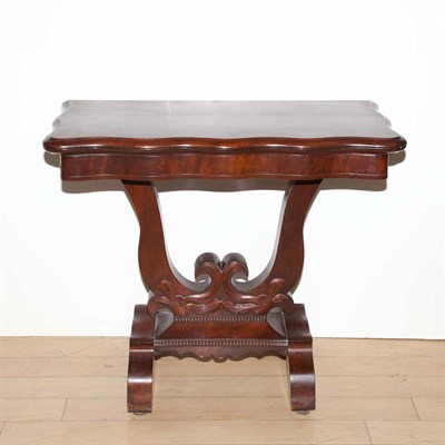 Lot 369 - American Mahogany Fold-Over Games Table Height...