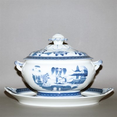 Lot 384 - Mottahedeh Canton Style Porcelain Tureen and...