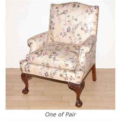 Lot 408 - Pair of George III Style Mahogany Library Chairs
