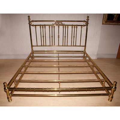 Lot 443 - Brass Bedstead Height 60 inches, width 6 feet...