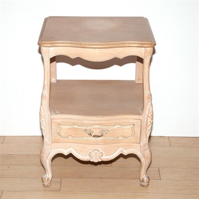 Lot 446 - French Provincial Bleached Wood Bedside Table...