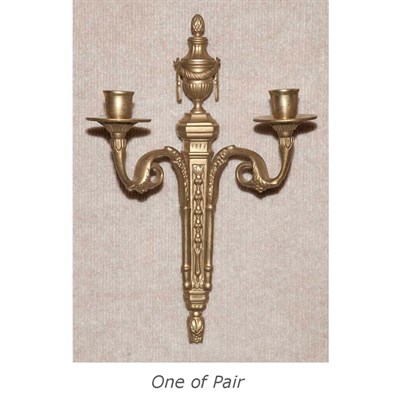Lot 131 - Pair of Louis XVI Style Gilt-Bronze Two-Light...