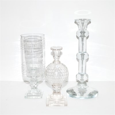 Lot 463 - Group of Colorless Glass Table Articles Height...