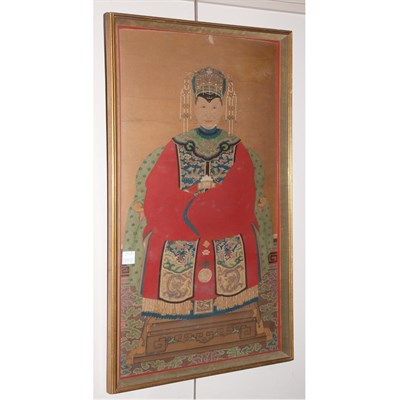 Lot 471 - Framed Chinese Ancestral Portrait Height 44...