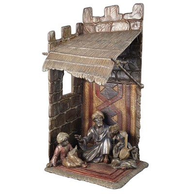 Lot 332 - French Cold-Painted Spelter Figural Lamp First...