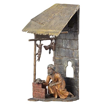 Lot 333 - Austrian Cold-Painted Bronze Figural Lamp...