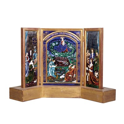 Lot 172 - Limoges Enamel Triptych 19th Century The...