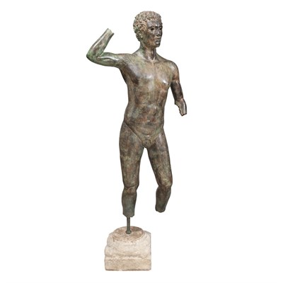 Lot 120 - Patinated-Bronze Figure of an Athlete After...