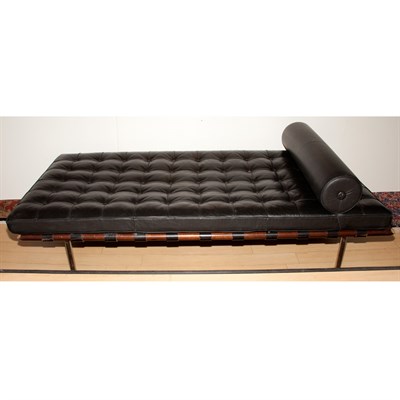 Lot 167 - Rosewood, Leather and Chromed Daybed In the...