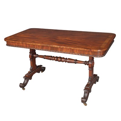 Lot 481 - Early Victorian Rosewood Banded Mahogany Sofa...