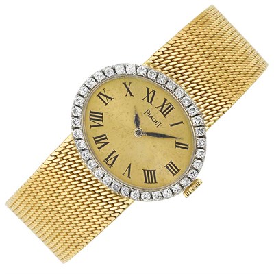 Lot 487 - Lady's Gold and Diamond Wristwatch, Piaget