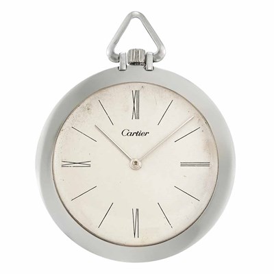 Lot 449 - Art Deco Platinum Open Face Pocket Watch, Cartier, European Watch and Clock Co.