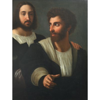 Lot 5 - After Raphael Self-Portrait with a Friend Oil...