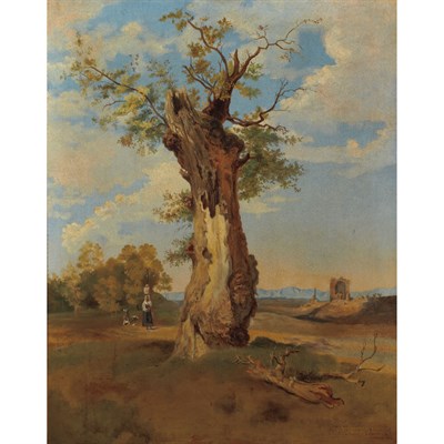 Lot 6 - Eugenio Landesio Italian, 1809-1897 Landscape...