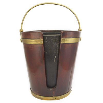 Lot 458 - George III Brass Bound Mahogany Plate Bucket...