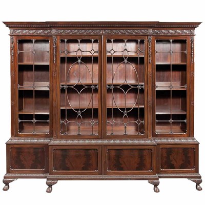 Lot 171 - George III Style Carved Mahogany Breakfront...