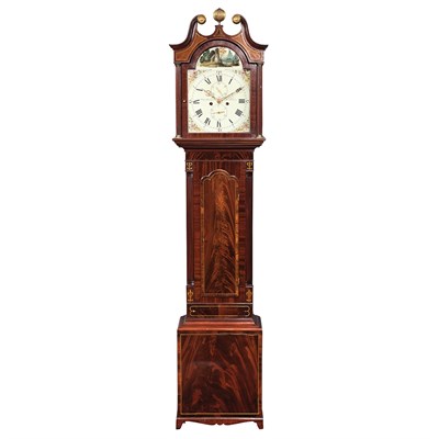 Lot 553 - George III Brass Inlaid Mahogany Longcase...