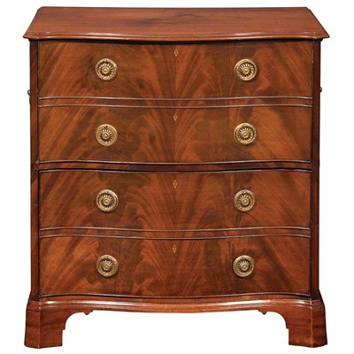 Lot 439 - George III Mahogany Commode The serpentine top...
