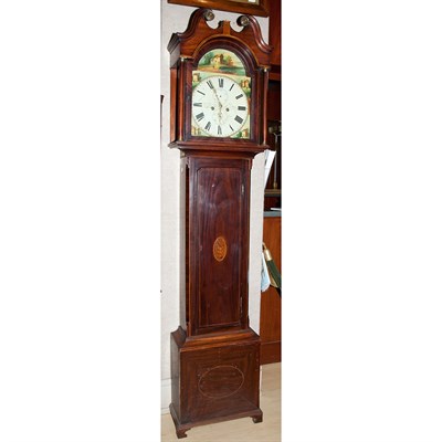 Lot 340 - English Mahogany Tall Case Clock Dial signed J....