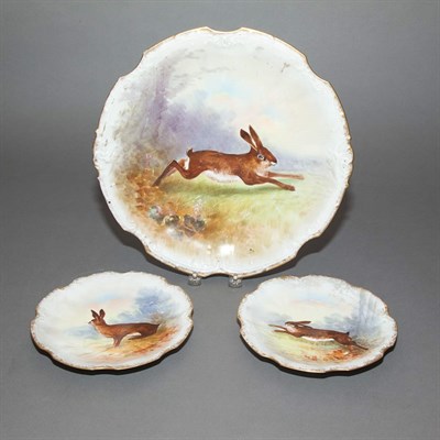 Lot 343 - Limoges Hand-Painted Porcelain Game Service...